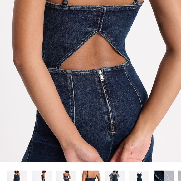 Dark Blue Denim Jumpsuit - Picture 7 of 9